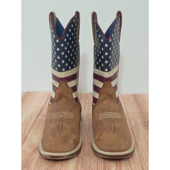 Twister Jacob Boy Kid Boots Zip Side Patriotic Flag Cowboy Size 2 - Picture 4 of 10